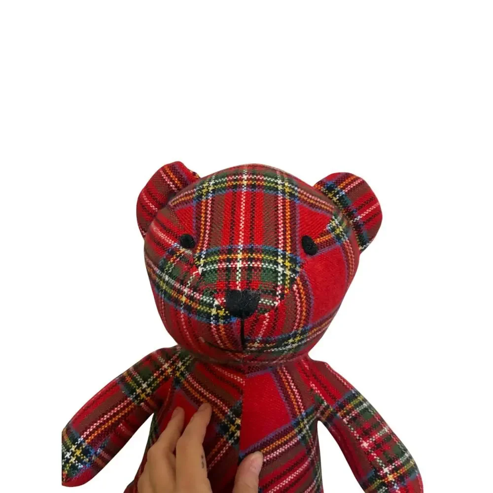 Pottery Barn Stewart Plaid Bear Pillow 14